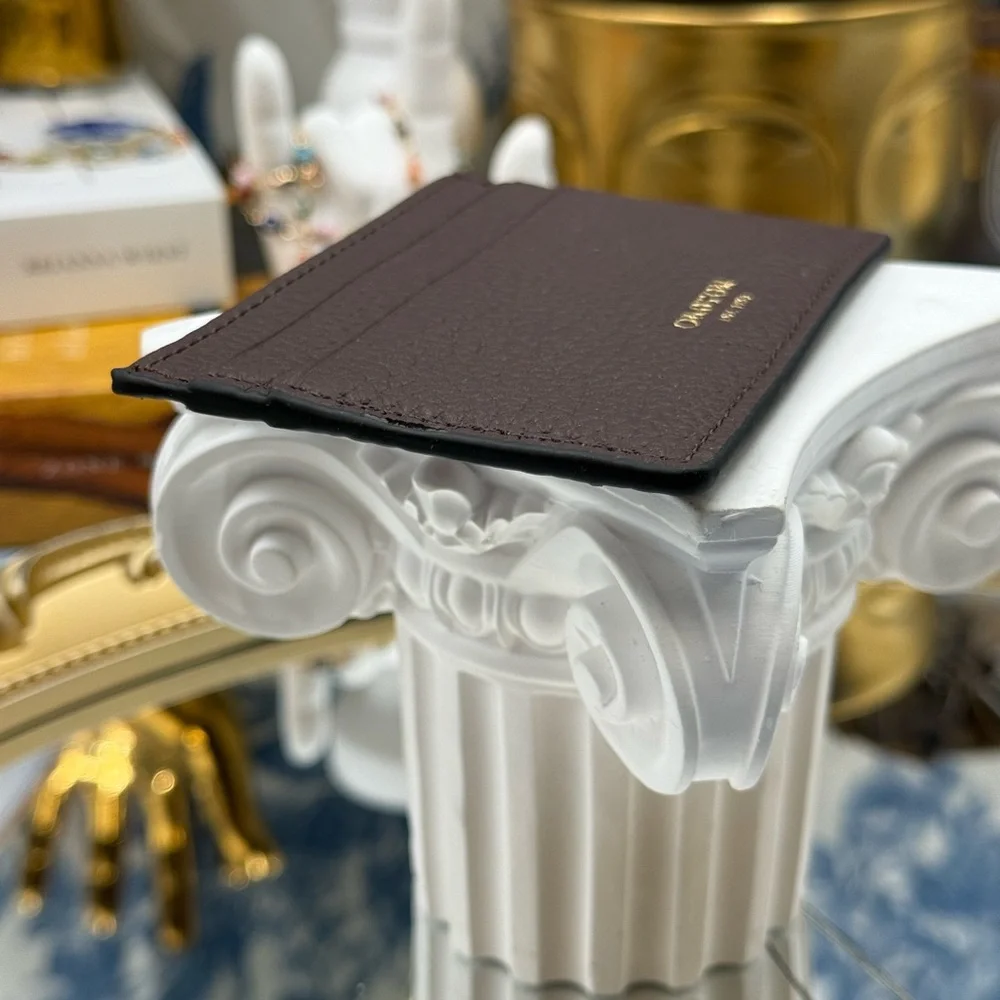 🆕 OROTON 🧿 NWOT Margot Card Sleeve, Brown Bear Leather Cardholder